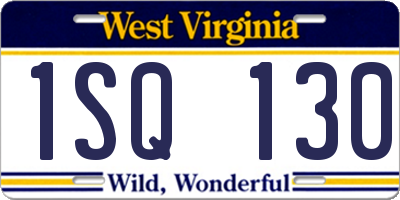 WV license plate 1SQ130