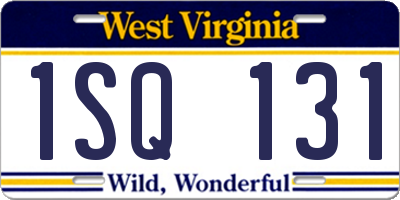 WV license plate 1SQ131