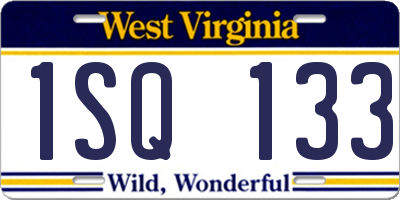 WV license plate 1SQ133