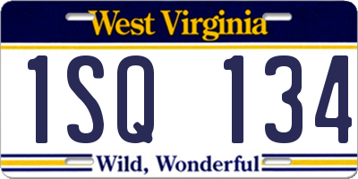 WV license plate 1SQ134