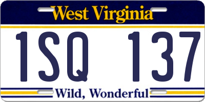 WV license plate 1SQ137