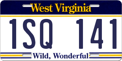 WV license plate 1SQ141