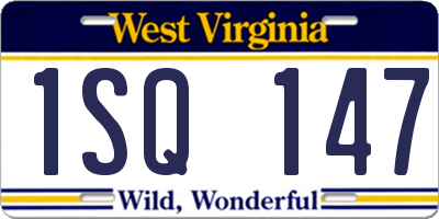 WV license plate 1SQ147
