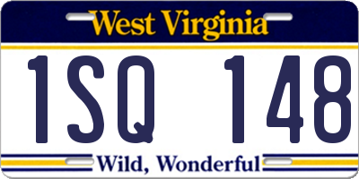 WV license plate 1SQ148