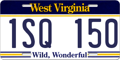 WV license plate 1SQ150