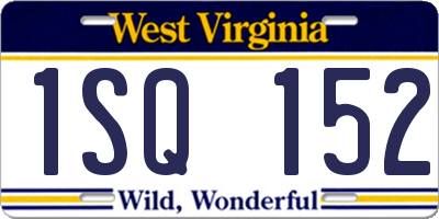 WV license plate 1SQ152