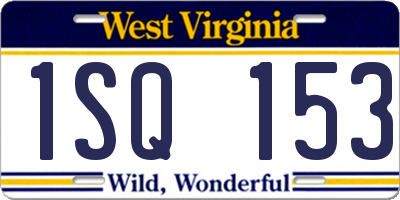 WV license plate 1SQ153