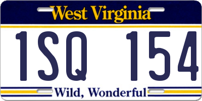 WV license plate 1SQ154