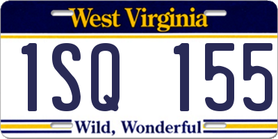 WV license plate 1SQ155