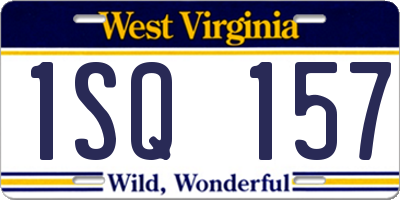 WV license plate 1SQ157