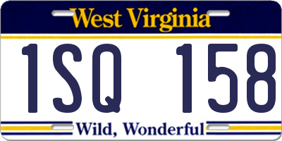 WV license plate 1SQ158