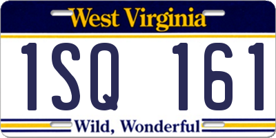 WV license plate 1SQ161
