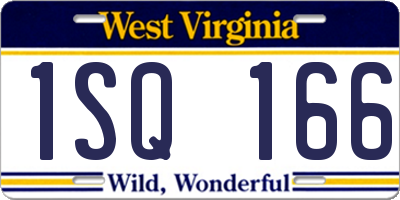 WV license plate 1SQ166