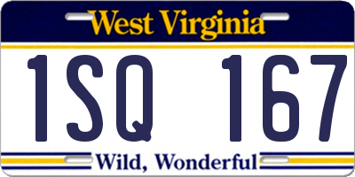 WV license plate 1SQ167