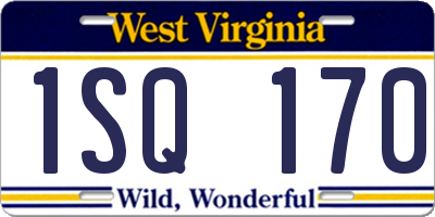 WV license plate 1SQ170