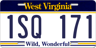 WV license plate 1SQ171
