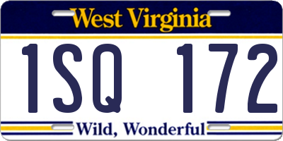 WV license plate 1SQ172