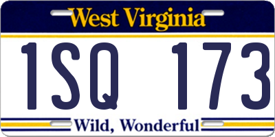 WV license plate 1SQ173