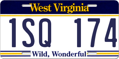WV license plate 1SQ174
