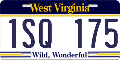 WV license plate 1SQ175