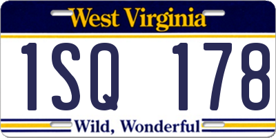 WV license plate 1SQ178