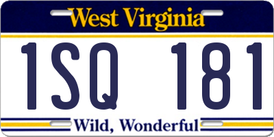 WV license plate 1SQ181