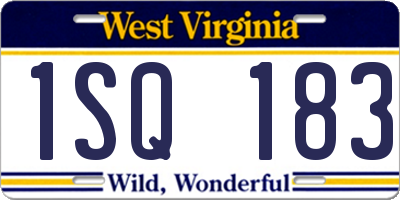 WV license plate 1SQ183