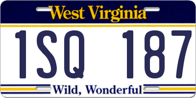 WV license plate 1SQ187