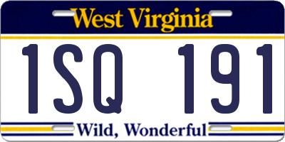 WV license plate 1SQ191
