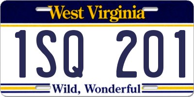 WV license plate 1SQ201
