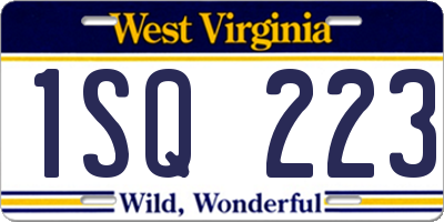 WV license plate 1SQ223