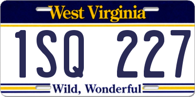 WV license plate 1SQ227