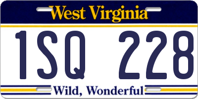WV license plate 1SQ228