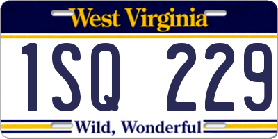 WV license plate 1SQ229