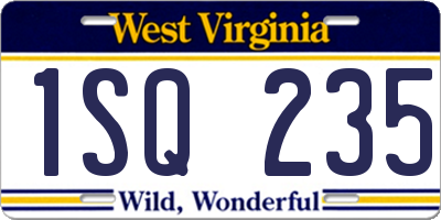 WV license plate 1SQ235