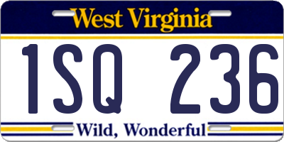 WV license plate 1SQ236