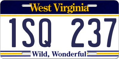 WV license plate 1SQ237