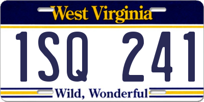 WV license plate 1SQ241
