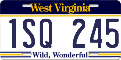 WV license plate 1SQ245