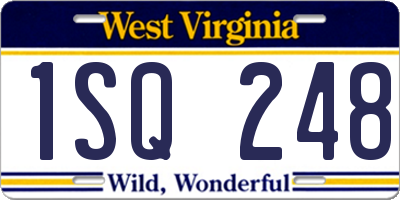 WV license plate 1SQ248