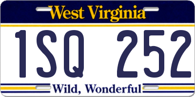 WV license plate 1SQ252