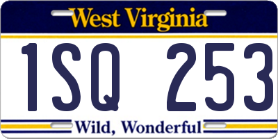 WV license plate 1SQ253