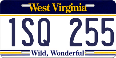 WV license plate 1SQ255