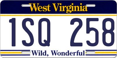 WV license plate 1SQ258