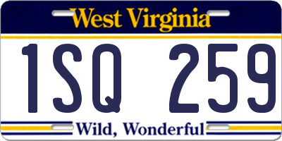 WV license plate 1SQ259