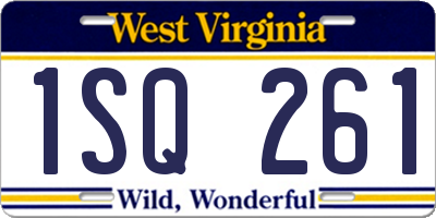 WV license plate 1SQ261