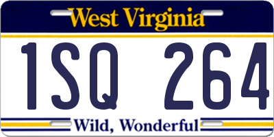 WV license plate 1SQ264