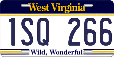 WV license plate 1SQ266