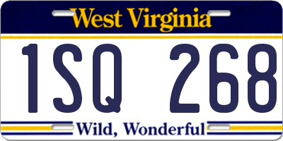 WV license plate 1SQ268