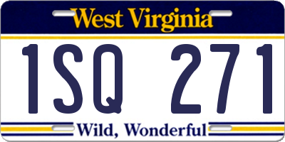 WV license plate 1SQ271